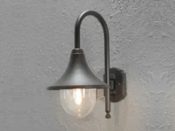 LED Außenwandleuchte im Landhausstil aus Aluminium Schwarz, Höhe 44cm