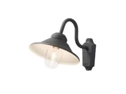 LED Außenwandleuchte im Landhausstil Aluminium Schwarz, Höhe 30cm