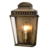 LED Außenwandleuchte im Landhausstil, Altmessing Höhe 37,5cm
