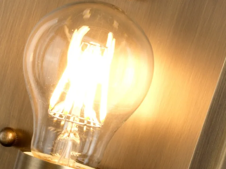 LED Außenwandleuchte im Landhausstil, Altmessing Höhe 37,5cm