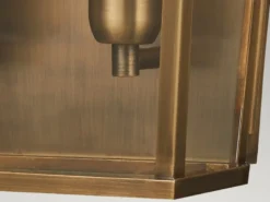 LED Außenwandleuchte im Landhausstil, Altmessing Höhe 49cm
