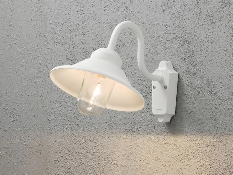 LED Außenwandleuchte im Landhausstil Aluminium Weiß, Höhe 30cm