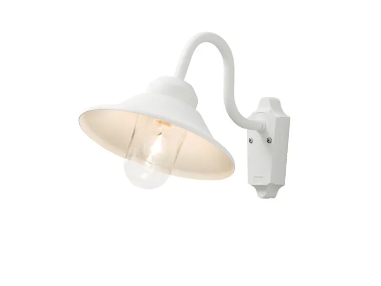 LED Außenwandleuchte im Landhausstil Aluminium Weiß, Höhe 30cm