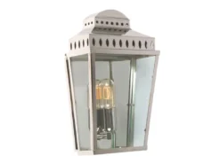 LED Außenwandleuchte im Landhausstil, Silber Höhe 37,5cm