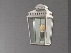 LED Außenwandleuchte im Landhausstil, Silber Höhe 37,5cm