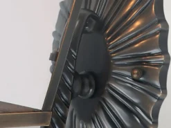 LED Außenwandleuchte im Landhausstil, Altmessing Höhe 48cm