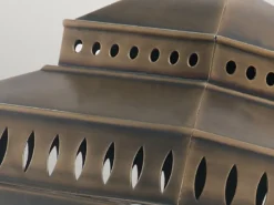 LED Außenwandleuchte im Landhausstil, Altmessing Höhe 48cm