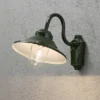 LED Außenwandleuchte im Landhausstil Aluminium Grün, Höhe 30cm