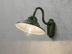 LED Außenwandleuchte im Landhausstil Aluminium Grün, Höhe 30cm