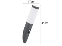 LED Außenwandleuchte in Anthrazit & Opal mit Bewegungsmelder, Höhe 41cm