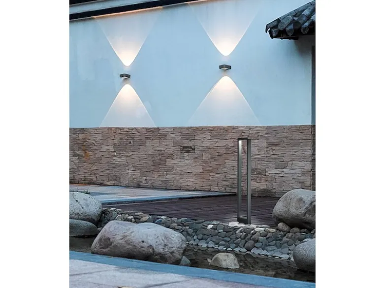 LED Außenwandleuchte in Anthrazit - 2er SET Außenbeleuchtung für Haus & Garten