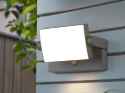 LED Außenwandleuchte KANSAS ALU in Anthrazit mit Bewegungsmelder, Breite 20cm