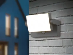 LED Außenwandleuchte KANSAS ALU in Anthrazit mit Bewegungsmelder, Breite 20cm
