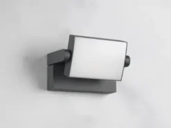 LED Außenwandleuchte KANSAS aus Aluminium in Anthrazit, Breite 20cm