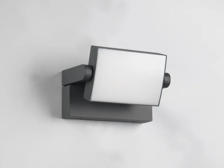LED Außenwandleuchte KANSAS aus Aluminium in Anthrazit, Breite 20cm