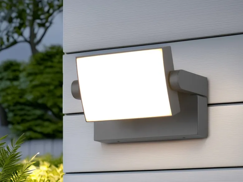 LED Außenwandleuchte KANSAS aus Aluminium in Anthrazit, Breite 20cm