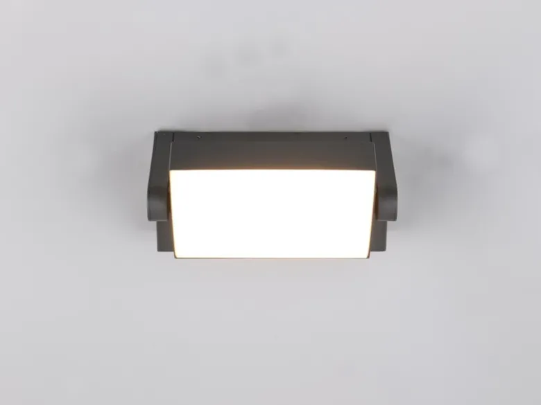 LED Außenwandleuchte KANSAS aus Aluminium in Anthrazit, Breite 20cm