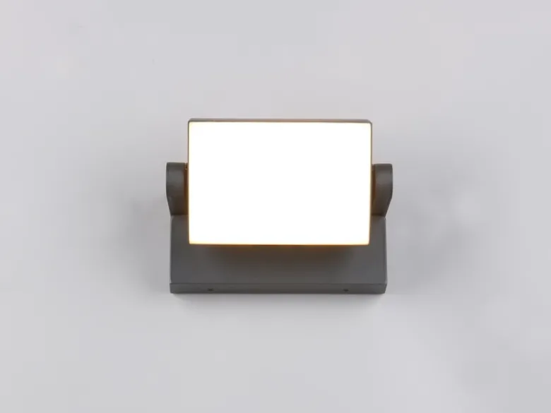 LED Außenwandleuchte KANSAS aus Aluminium in Anthrazit, Breite 20cm