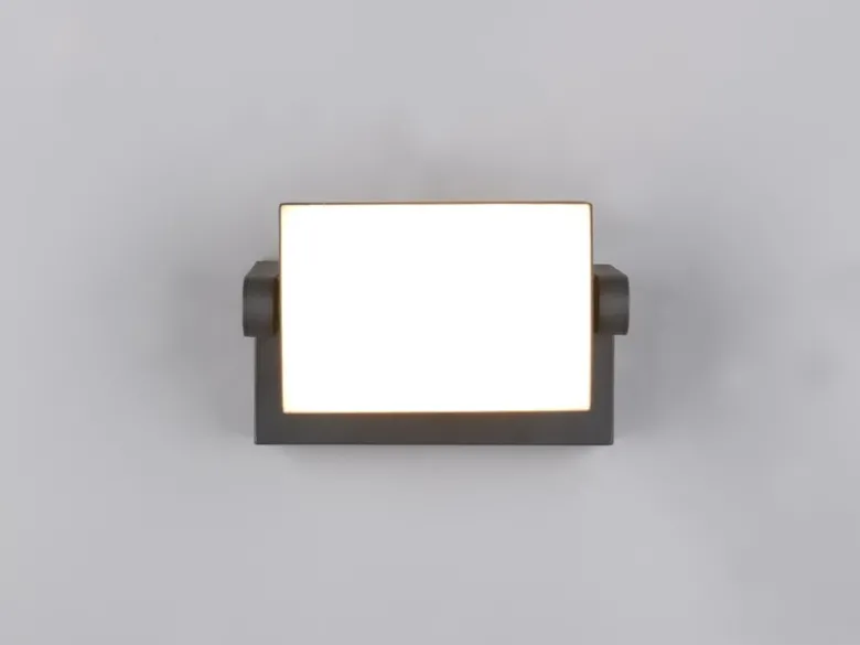 LED Außenwandleuchte KANSAS aus Aluminium in Anthrazit, Breite 20cm