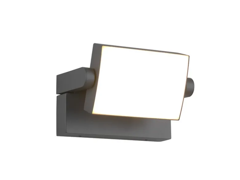LED Außenwandleuchte KANSAS aus Aluminium in Anthrazit, Breite 20cm