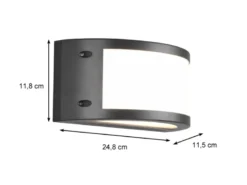 LED Außenwandleuchte KENDAL halbrund in Anthrazit, Breite 24,8 cm