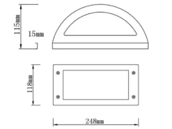 LED Außenwandleuchte KENDAL halbrund in Anthrazit, Breite 24,8 cm