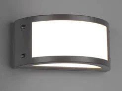 LED Außenwandleuchte KENDAL halbrund in Anthrazit, Breite 24,8 cm