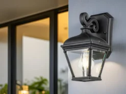 LED Außenwandleuchte kleine Landhausstil Hängelaterne, Höhe 27,5cm