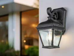 LED Außenwandleuchte kleine Landhausstil Hängelaterne, Höhe 27,5cm