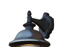 LED Außenwandleuchte Landhausstil Laterne hängend, Schwarz-Silber, Höhe 49cm