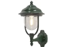 LED Außenwandleuchte Landhausstil Laterne stehend, Grün, Höhe 43cm