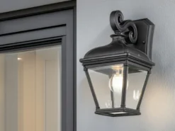 LED Außenwandleuchte Landhausstil Hängelaterne, Höhe 33,5cm