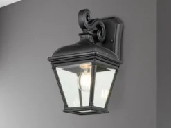 LED Außenwandleuchte Landhausstil Hängelaterne, Höhe 33,5cm