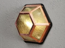 LED Außenwandleuchte Landhausstil aus Kupfer, Höhe 30cm
