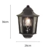LED Außenwandleuchte Landhausstil Laterne Halbschale mit Bleiglas, Höhe 36cm