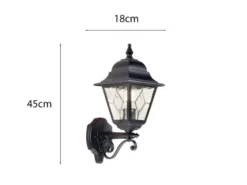 LED Außenwandleuchte Landhausstil Laterne stehend mit Bleiglas, Höhe 45cm