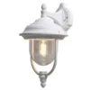 LED Außenwandleuchte Landhausstil Laterne hängend, Weiß, Höhe 46cm