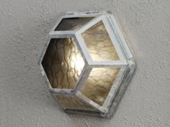 LED Außenwandleuchte Landhausstil, Stahl galvanisiert, Höhe 30cm