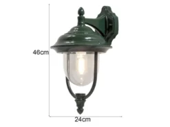 LED Außenwandleuchte Landhausstil Laterne hängend, Grün, Höhe 46cm