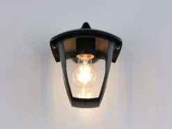 LED Außenwandleuchte Laterne hängend Landhausstil Schwarz, Höhe 24cm
