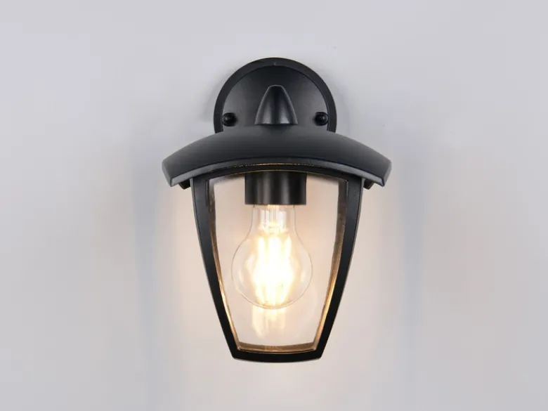 LED Außenwandleuchte Laterne hängend Landhausstil Schwarz, Höhe 24cm