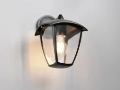 LED Außenwandleuchte Laterne hängend Landhausstil Schwarz, Höhe 24cm