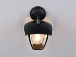 LED Außenwandleuchte Laterne hängend Landhausstil Schwarz, Höhe 24cm