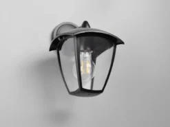 LED Außenwandleuchte Laterne hängend Landhausstil Schwarz, Höhe 24cm