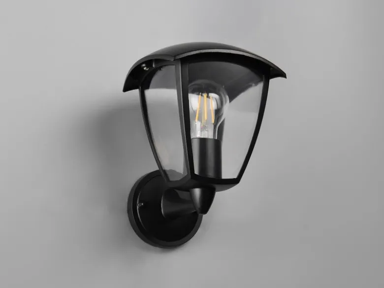 LED Außenwandleuchte Laterne stehend Landhausstil Schwarz, Höhe 24cm