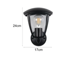 LED Außenwandleuchte Laterne stehend Landhausstil Schwarz, Höhe 24cm