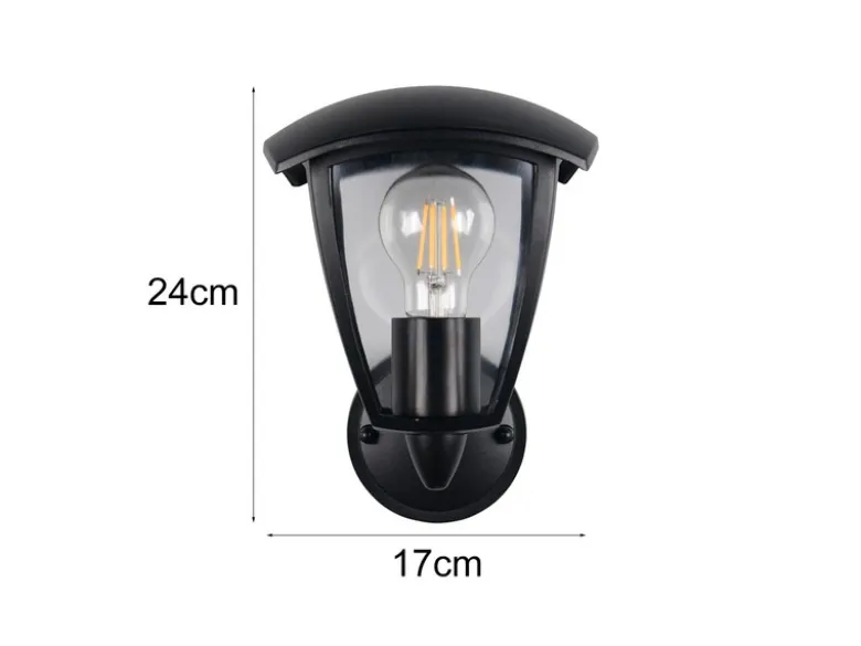 LED Außenwandleuchte Laterne stehend Landhausstil Schwarz, Höhe 24cm