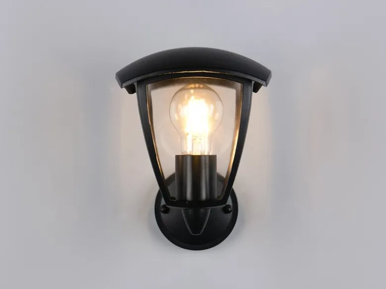 LED Außenwandleuchte Laterne stehend Landhausstil Schwarz, Höhe 24cm