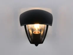 LED Außenwandleuchte Laterne stehend Landhausstil Schwarz, Höhe 24cm