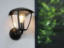 LED Außenwandleuchte Laterne stehend Landhausstil Schwarz, Höhe 24cm